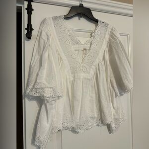 Free People Costa Eyelet Top